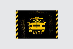 Typographic Retro Grunge Taxi Poster