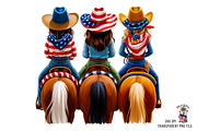 10 Patriotic Cowgirls PNG Clipart, a Graphic by Clipart Bloom (Thumbnail 6 of 11)