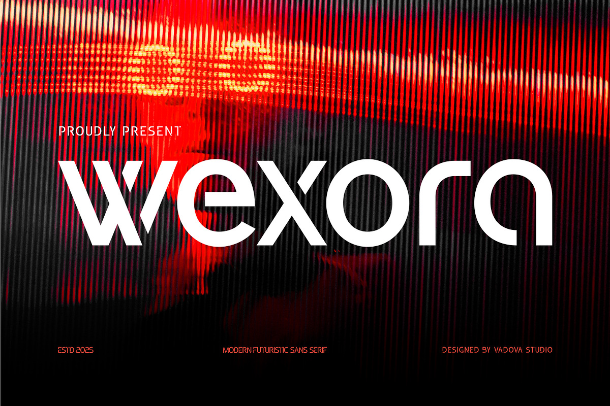 Wexora Futuristic Sans Serif Font, a Sans Serif Font by Vadovastd (Photo 1 of 7)