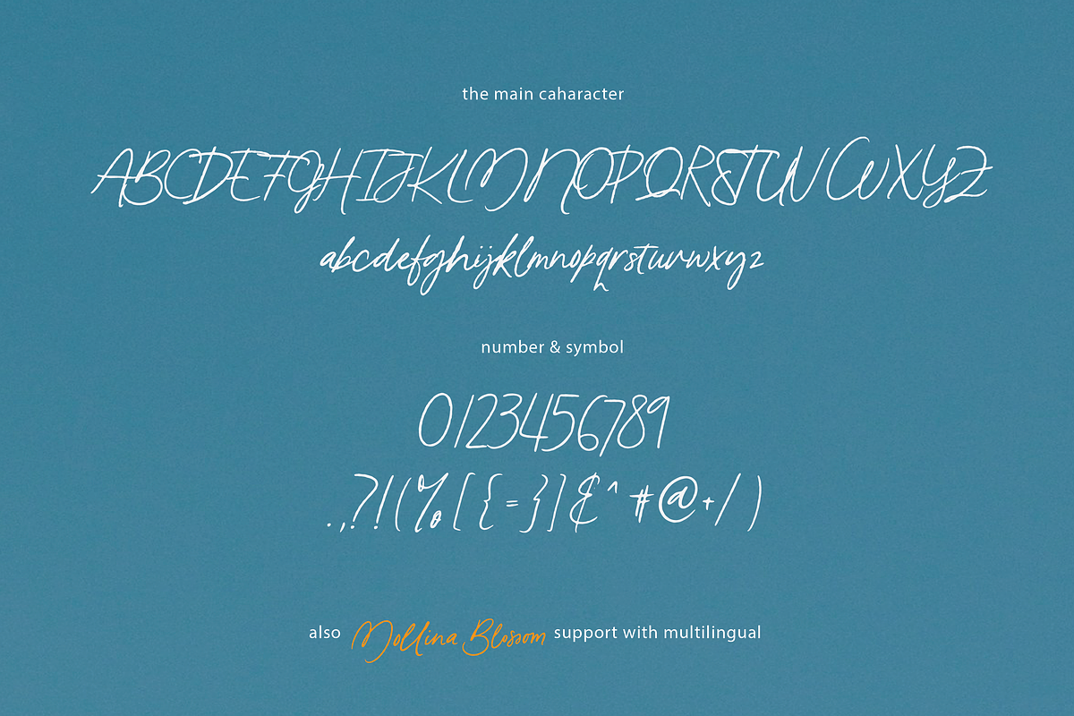 Mollina Blossom Handwritten, a Handwritten Font by Pinakiaa Studios (Photo 6 of 11)