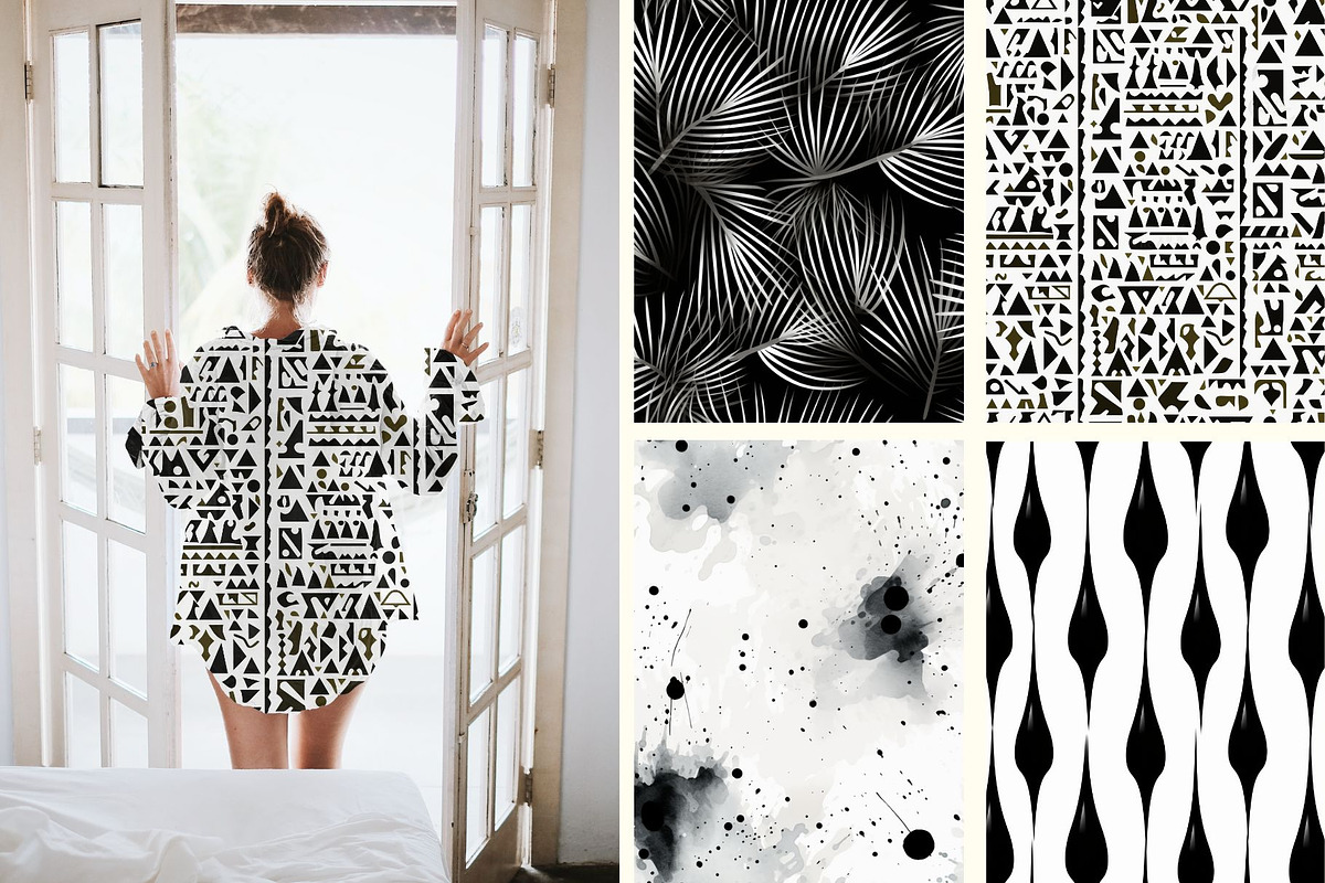 41 seamless black white mix pattern, a Pattern Graphic by ARTOZEN DIGITAL (Photo 5 of 14)