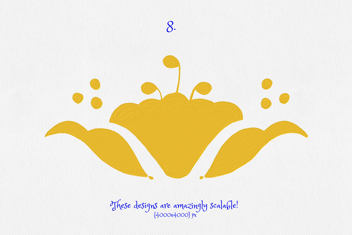 Yellow Otomi Oil Florals, a Texture Graphic by Minky Moo Creations (Photo 6 of 18)