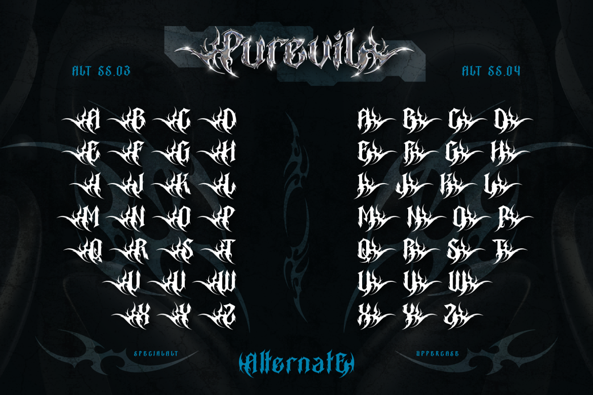 Purevil, a Blackletter Font by Burntilldead (Photo 3 of 13)