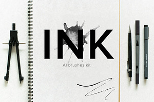 Ink. AI brushes kit