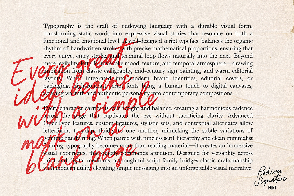 Podium Signature 90s Script Font, a Handwritten Font by Ivan Rosenberg (Photo 7 of 17)