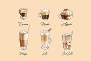Coffee set. Vector illustrations, a Food Illustration by Svitlo illustrations (Thumbnail 3 of 4)