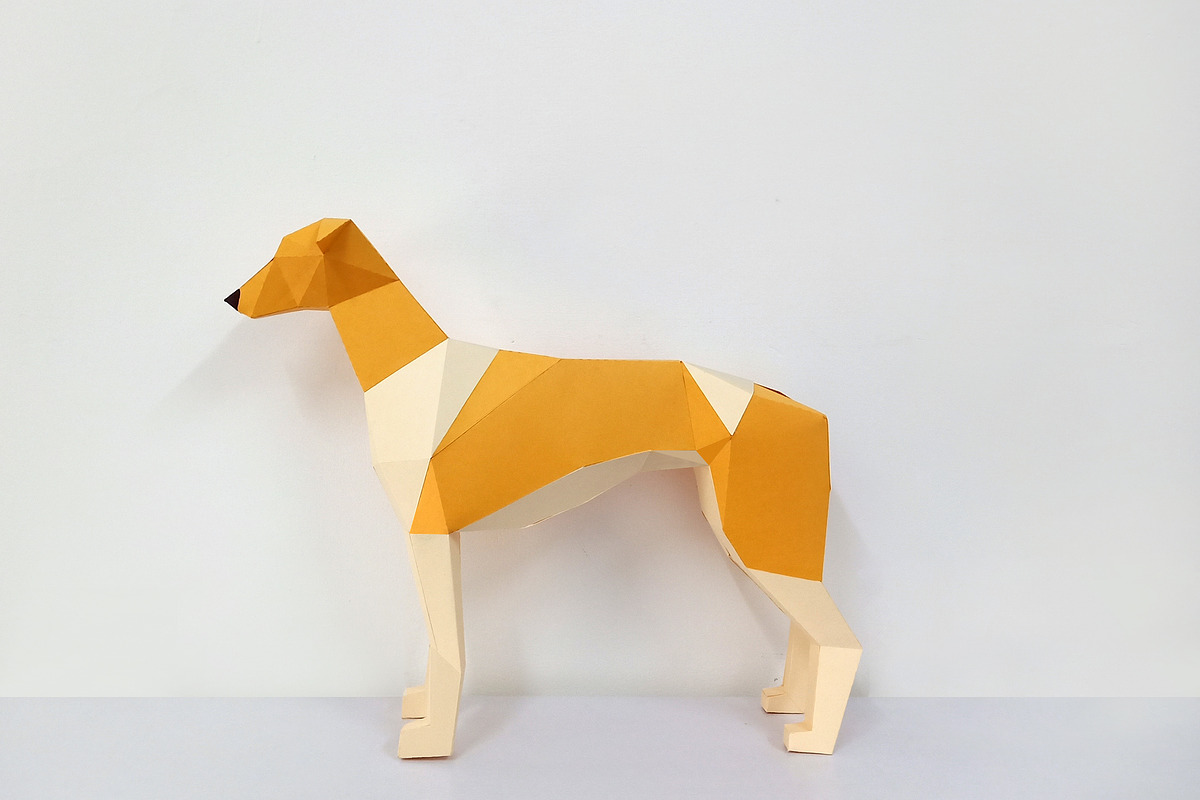 DIY Greyhound dog - 3d papercraft, a Templates & Theme by PAPER amaze