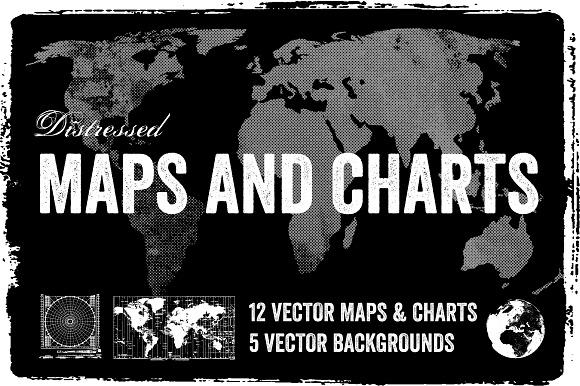 Distressed Vector Maps & Charts preview 6