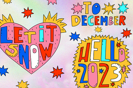 1970 PSYCHEDELIC CHRISTMAS LETTERING