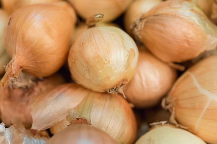 A bunch of onions in a box, a Food & Drink Photo by YossSabalet