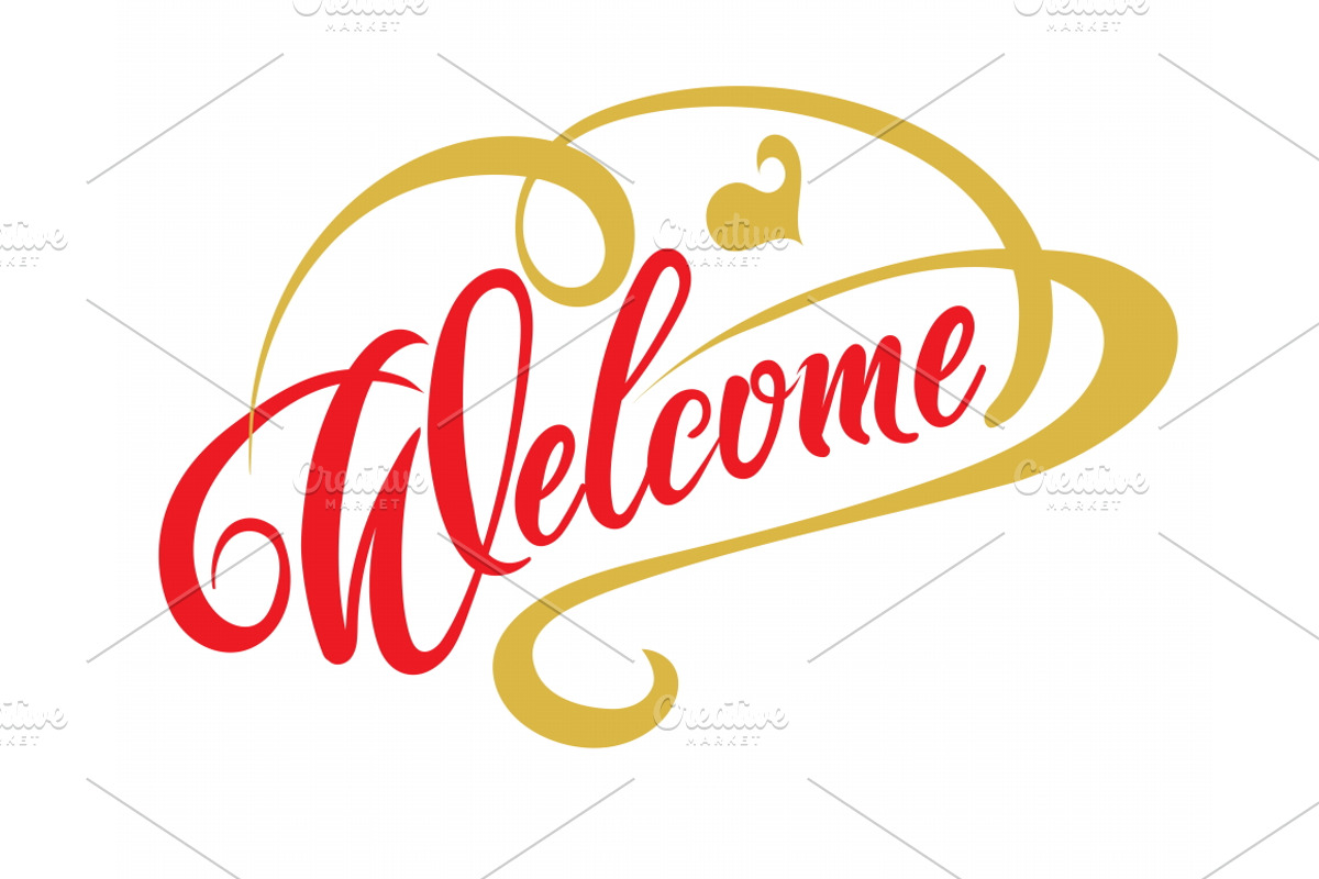 Welcome lettering design