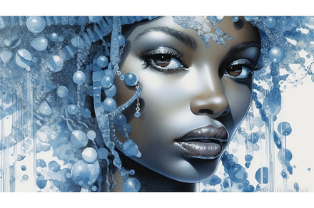woman in blue and silver, a Beauty & Fashion Photo by Neirfy
