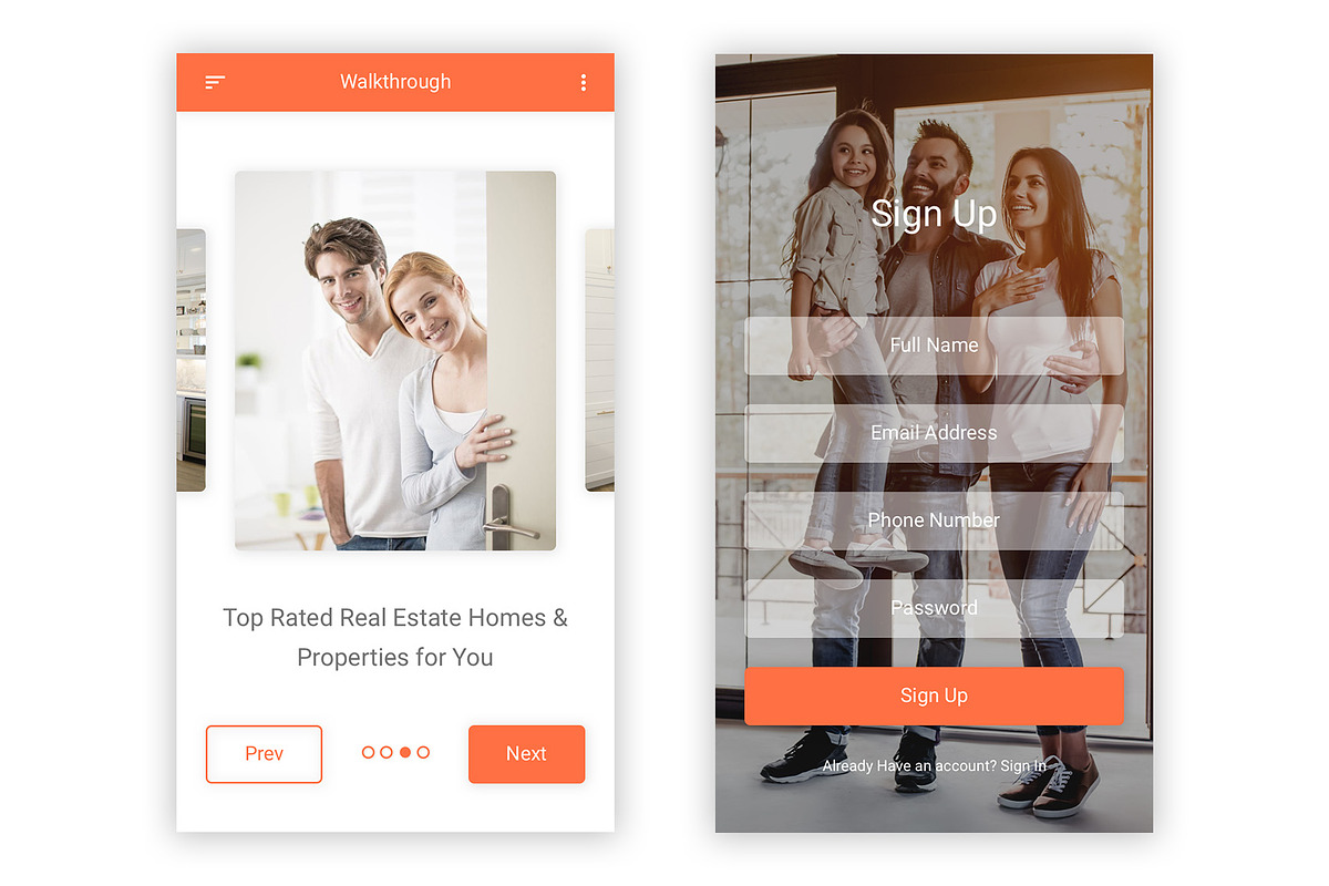 Real Estate & Property Adobe XD App, an UI Kit Template by themelove (Photo 3 of 16)