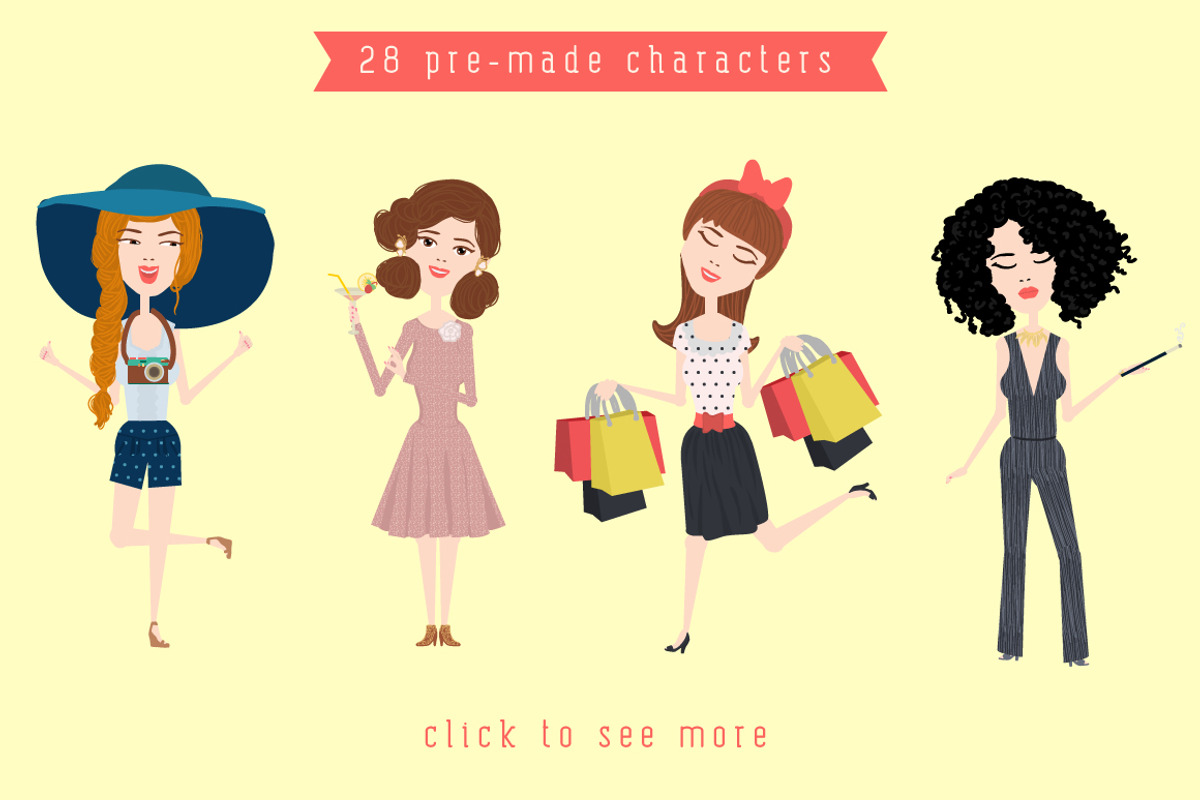 Character creation toolkit - Ladies, a Person Illustration by Anna Ivanir (Photo 2 of 4)