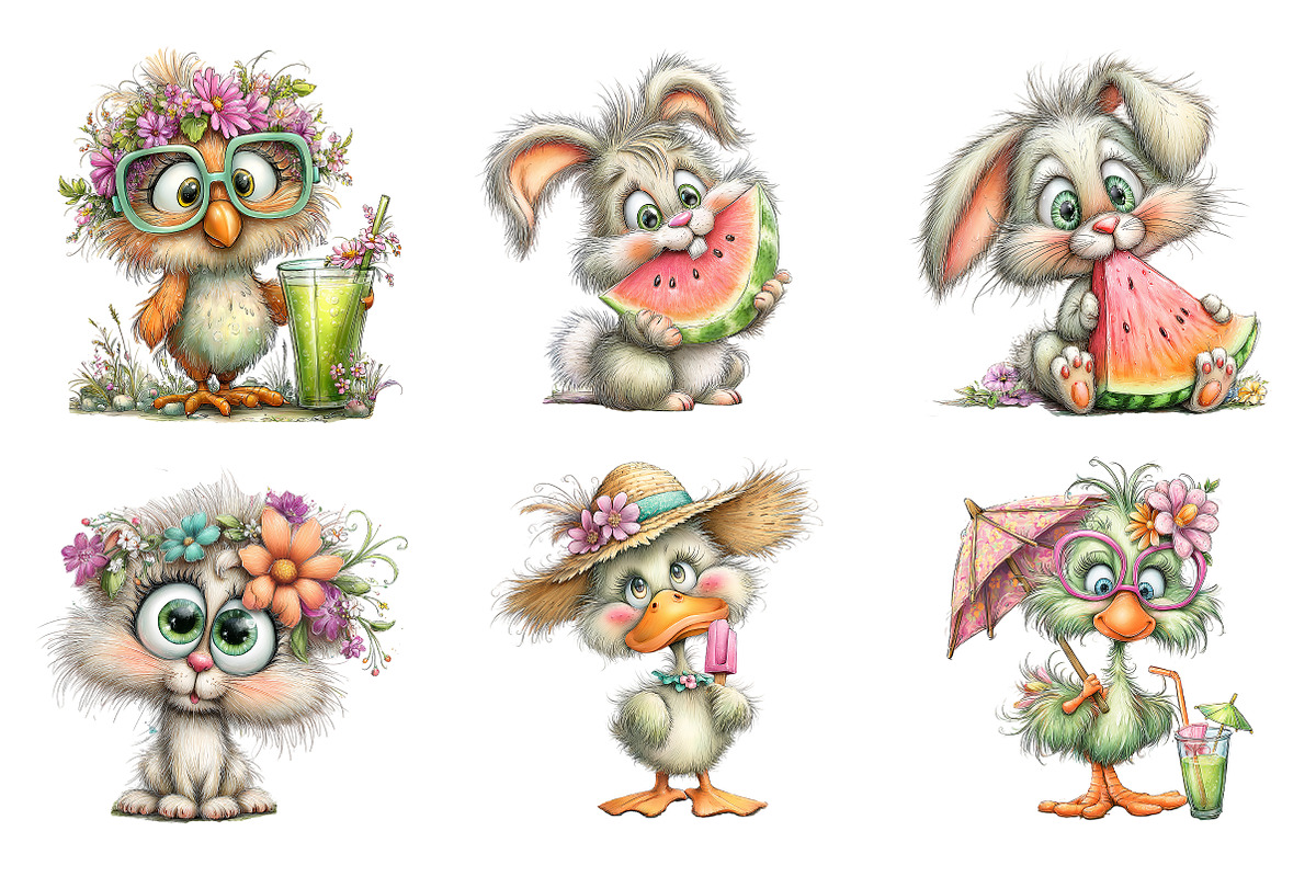 Summer Animals Clipart, an Illustration by SinaCreation (Photo 2 of 7)