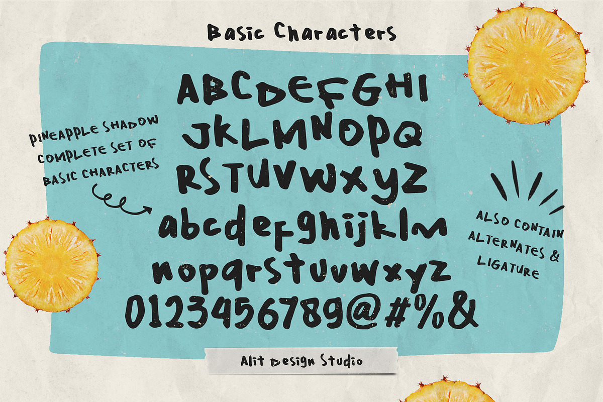 Pineapple Shadow Typeface, a Handwritten Font by alit design (Photo 5 of 15)