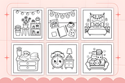 Bold Easy Cozy Kawaii Room Coloring, a Decorative Illustration by Ink Gallery (Thumbnail 2 of 5)