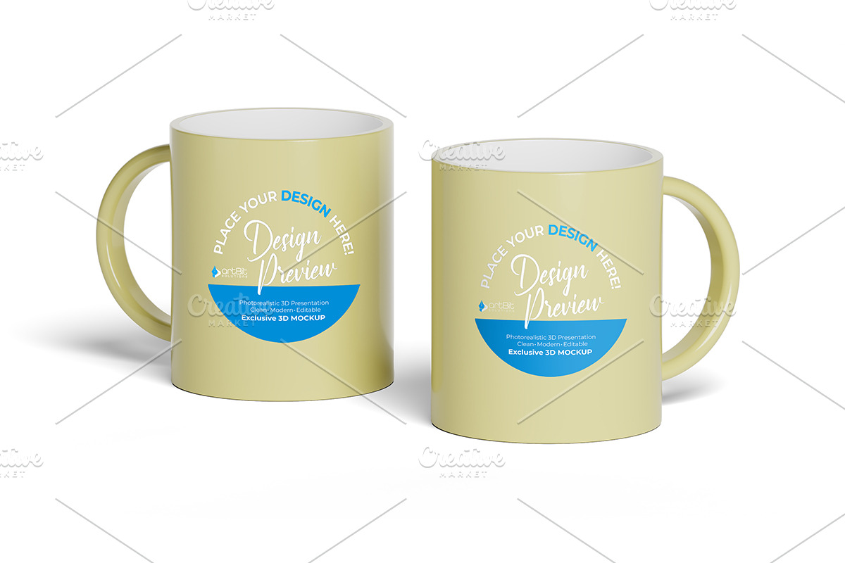 Editable Coffee Mug Mockup Set, a Packaging Mockup by artBit Design Studio (Photo 3 of 5)