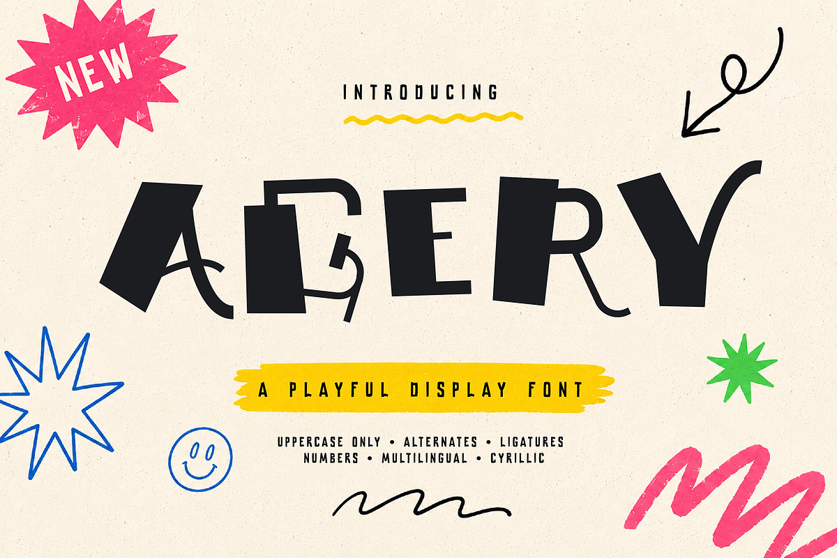 AGERY – Playful Display Font, a Blackletter Font by chekart (Photo 1 of 10)