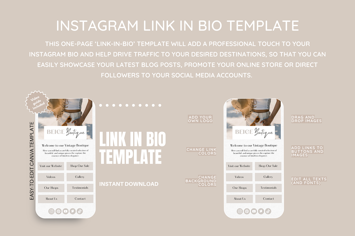 Beige Instagram Mega Bundle preview 6