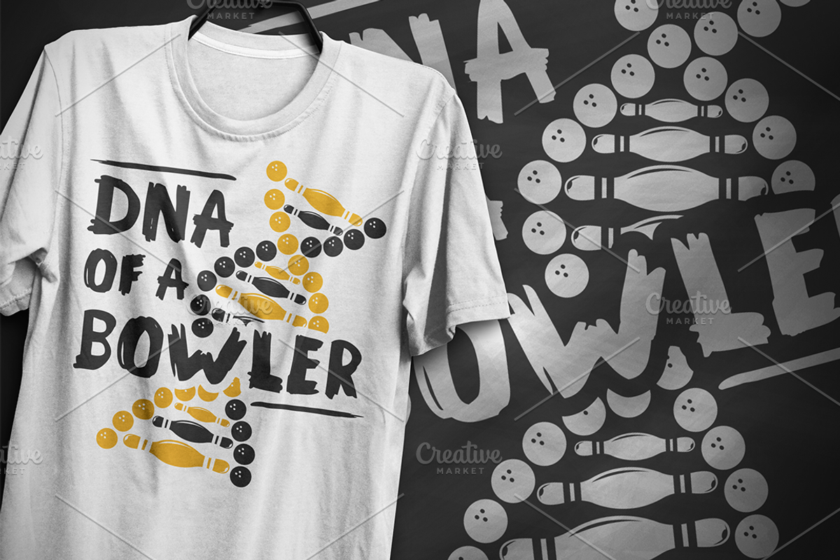 DNA of a bowler #2 - T-Shirt Design, an Illustration by artnook (Photo 2 of 6)