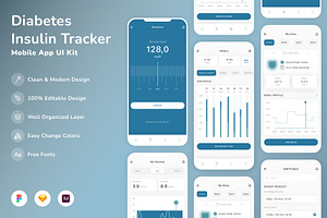 Diabetes Insulin Tracker App UI Kit