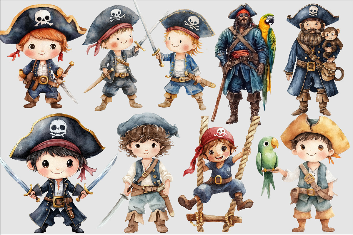 Pirate Clipart Set, an Illustration by Design Market (Photo 4 of 5)