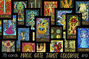 Magic Gate Tarot Deck colorful, a Decorative Illustration by Samiramay (Thumbnail 1 of 27)