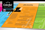 Colorful InDesign Resume, a Resume Template by FDwight (Thumbnail 1 of 4)