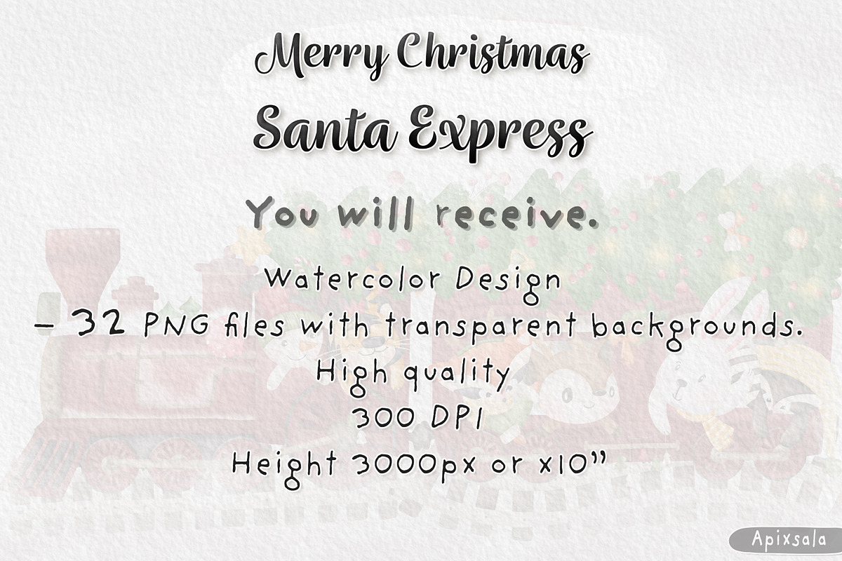 Animal Express & winter watercolor, an Animal Illustration by Apixsala (Photo 8 of 8)