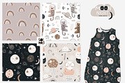 MOON night graphic collection, a Pattern Graphic by solmariart (Thumbnail 2 of 8)