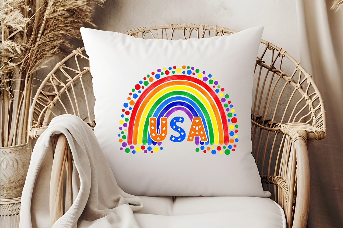 America Rainbow Boho PNG, an Illustration by DreamCafeArt (Photo 6 of 7)