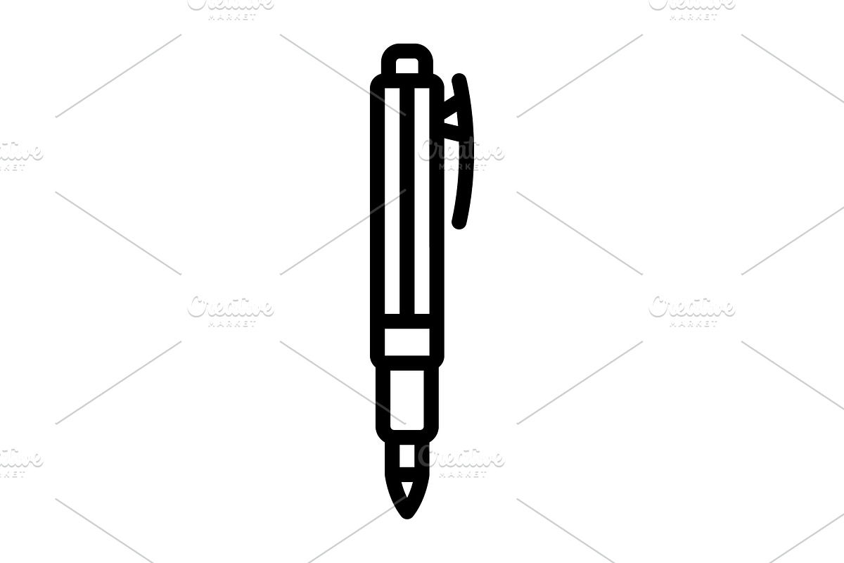 Marker broad tip pen black icon, an Outline Icon by Creative priyanka