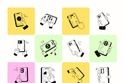 Holding Mobile Doodle Icons, a Solid Icon by Prosymbols (Thumbnail 7 of 10)