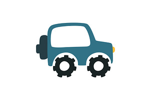 Vector blue jeep car. Funny off-road, a Transportation Illustration by Nadzin