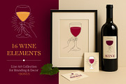 Elegant Wine Glasses & Hand Poses, a Food Illustration by Lettering_Logo (Thumbnail 1 of 9)