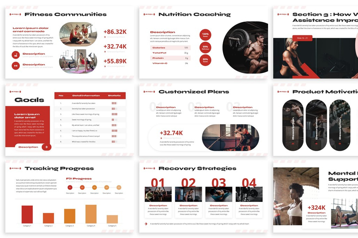 Fitex - Workout Keynote Template, a Presentation Template by SlideFactory (Photo 3 of 4)