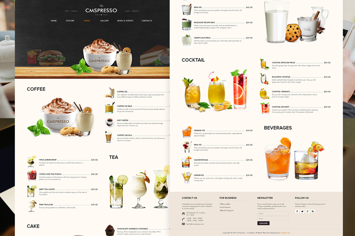 Coffee Wordpress Theme, a WordPress Template by Cmsideas (Photo 4 of 5)