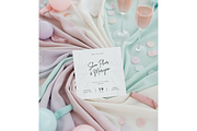 Square Card Mockup Pastel Party, a Product Mockup by TatiMockup (Thumbnail 3 of 3)