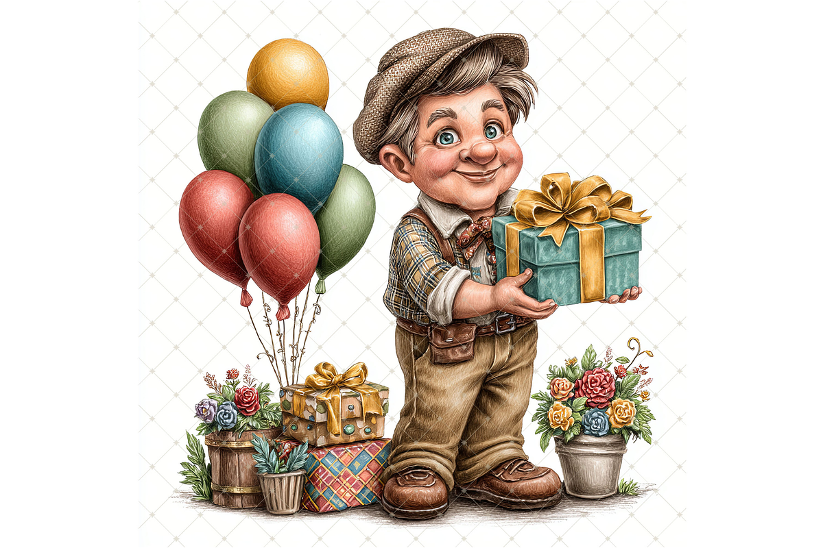 Man's Birthday Clipart JPG, a Person Illustration by Memories By Lea (Photo 5 of 20)