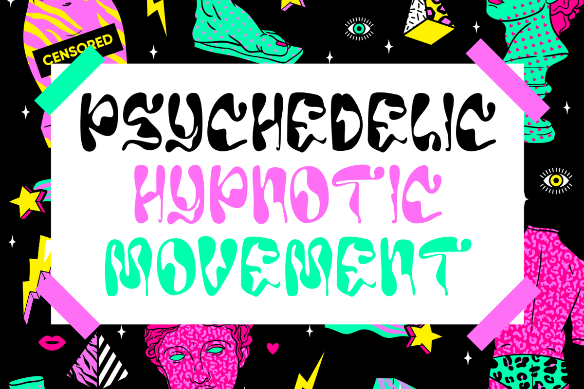 Retrovia Memories - Psychedelic Font, a Font by PutraCetol Studio (Photo 5 of 5)