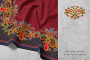 Crimson Baroque Garden Silk Scarf, an Object Graphic by ilustrinna (Thumbnail 3 of 10)