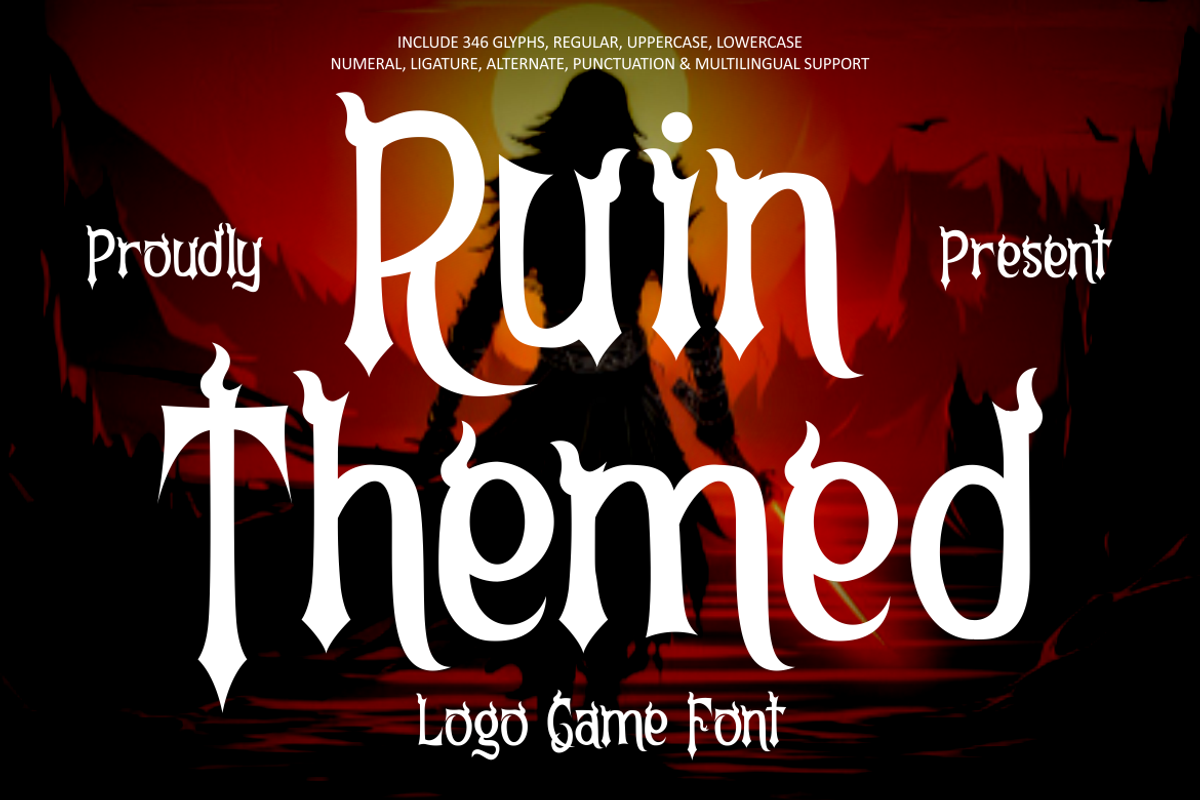 Ruin Themed Logo Game Font, a Font by PutraCetol Studio (Photo 1 of 5)