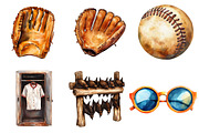 Vintage Softball Clipart, a Seasonal Illustration by DreamArtGraphic (Thumbnail 3 of 4)