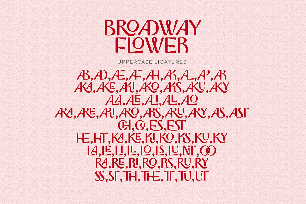Broadway Flower Sans Serif Ligatures, a Sans Serif Font by Airotype (Photo 12 of 13)