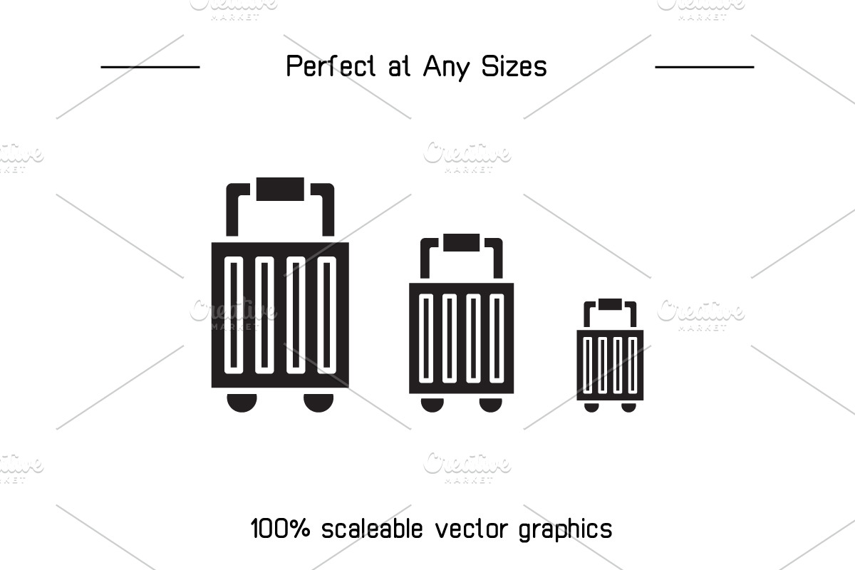 Suitcase and Travel Bag Icons, a Solid Icon by Designfour (Photo 7 of 7)
