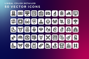 Rock and roll icons, an Outline Icon by Wencory