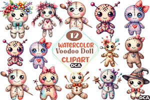 Watercolor Voodoo Doll, an Illustration by DreamCafeArt