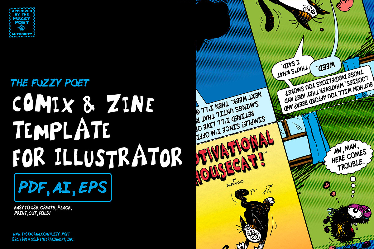 Illustrator Zine and Comix Templates, a Marketing Template by Fuzzy Poet by DG2 (Photo 1 of 6)