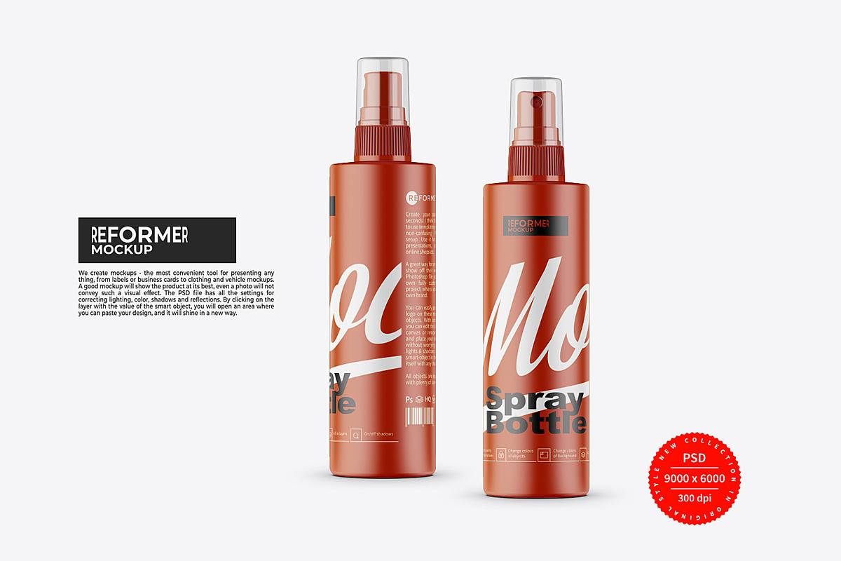 Spray Bottle Mockup, a Packaging Mockup by Reformer Mockup (Photo 3 of 6)